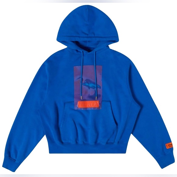 NWT Heron Preston Heron Censored Hoodie 'Blue/Navy Blue